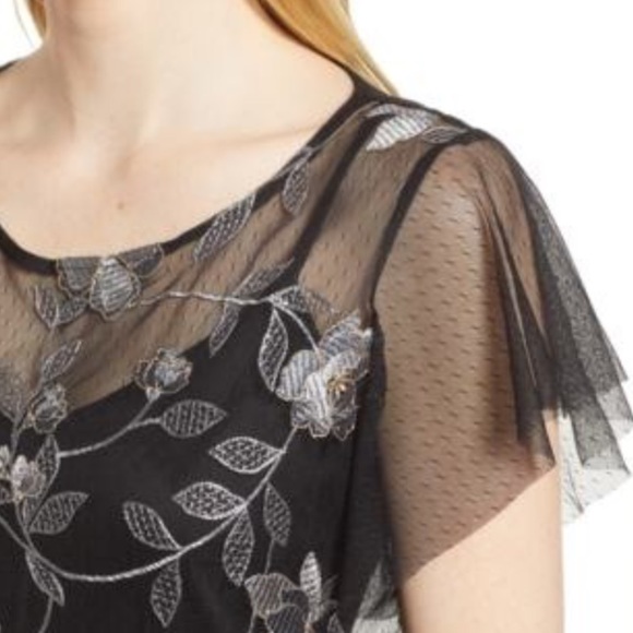 Vince Camuto Embroidered Swiss Dot Blouse - Picture 4 of 8